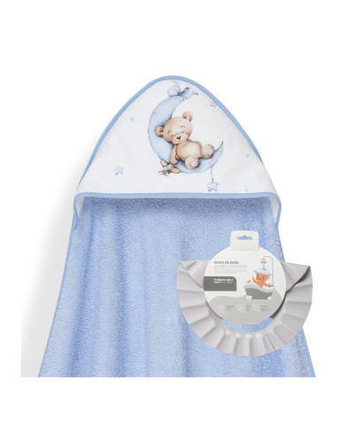 Capa de baño estampado oso luna estrellas y gorro