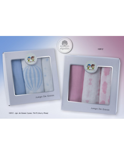 Pack 3 gasas 70x70cm