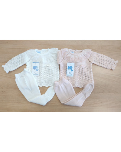 Conjunto hilo calado volante