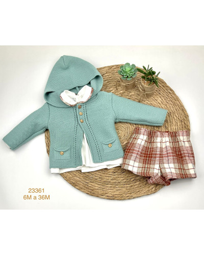 Conjunto 3 piezas capucha