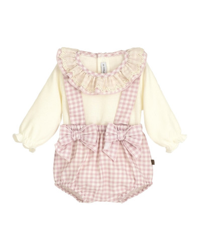 Pelele cuadro vichy rosa