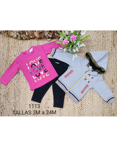 Conjunto chándal love 3 piezas