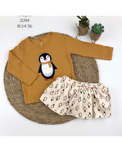 Conjunto falda pingüino