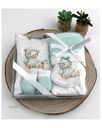Estuche bebe recién nacido 5 piezas osito